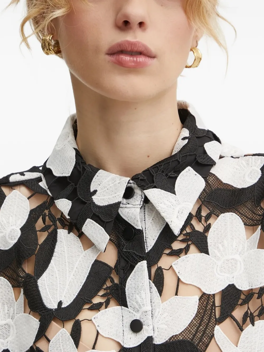 Bruuns Bazaar Floral-lace Shirt In Multi