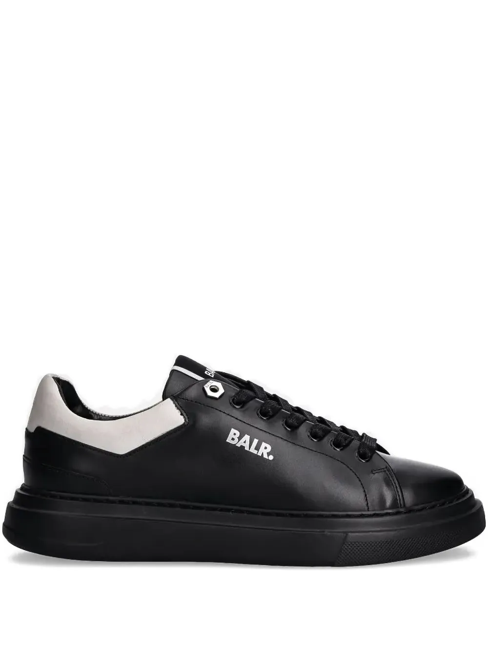 BALR. leather panelled low-top sneakers | Black | Image 1