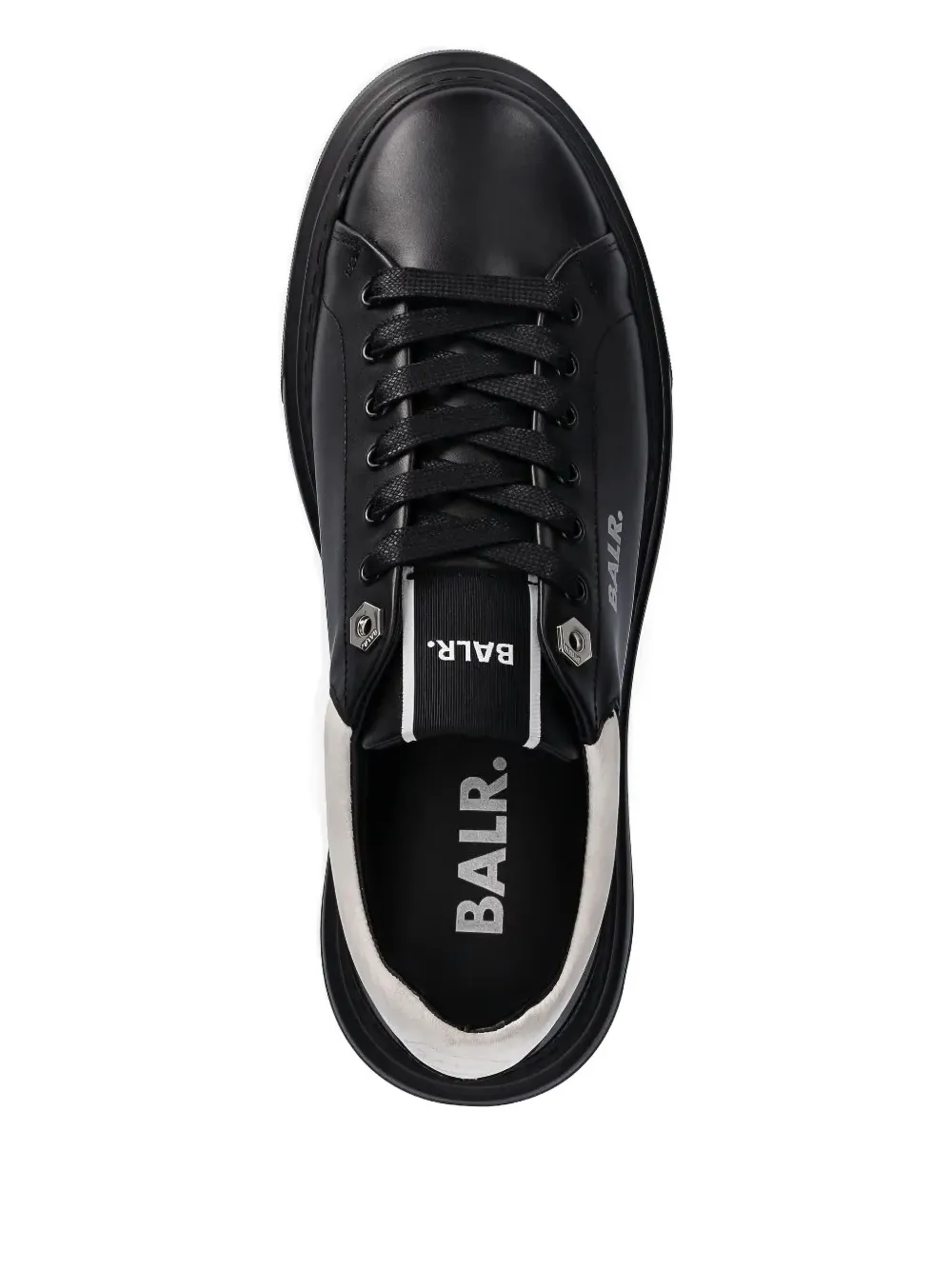 BALR. Low-top sneakers met leren vlakken Zwart