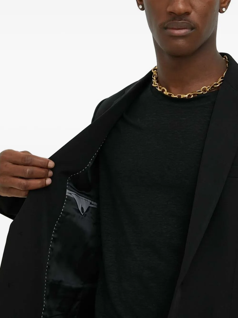 Bruuns Bazaar Buttoned Notched-lapels Blazer In Black