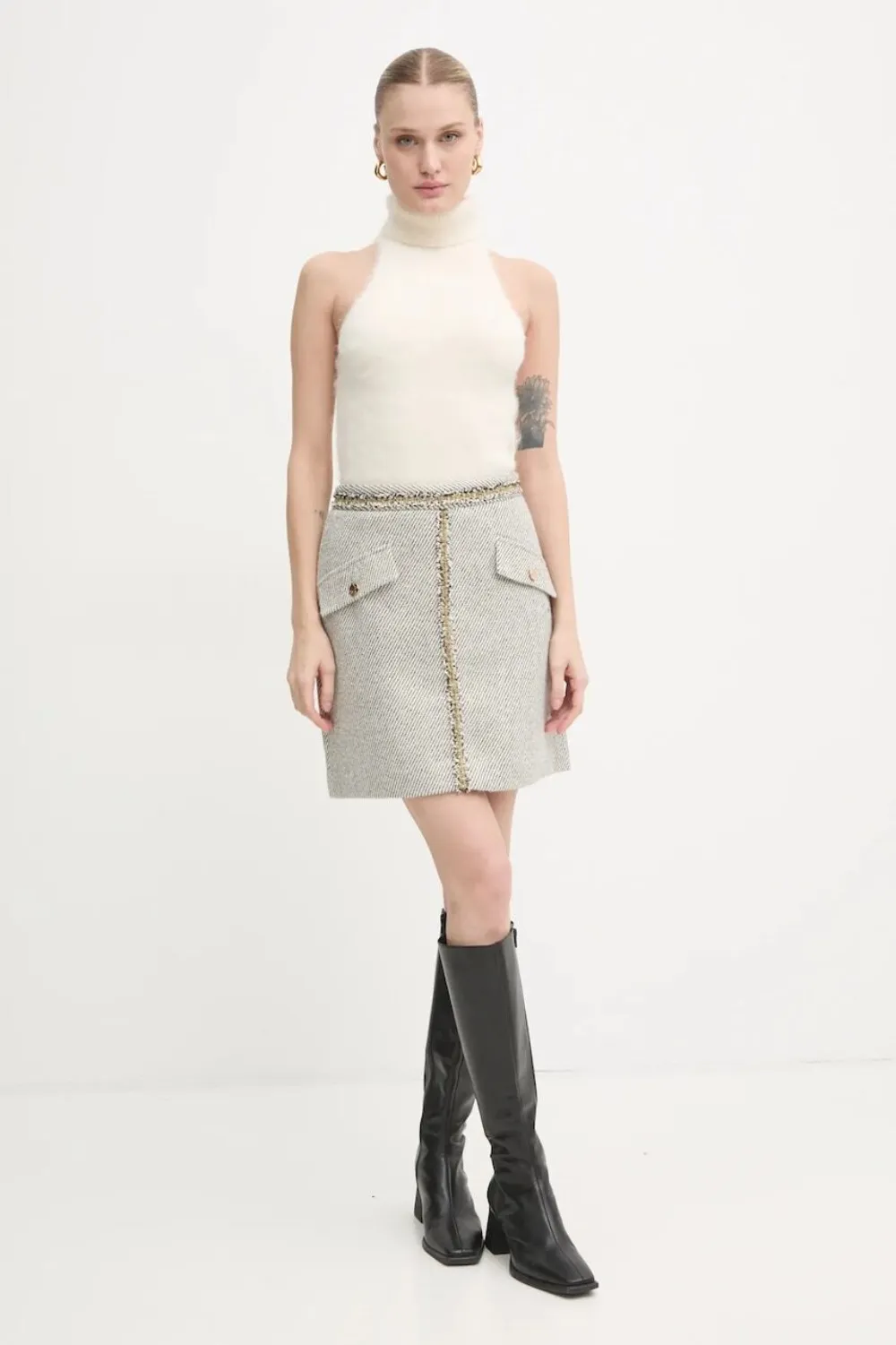 Bruuns Bazaar Gonna in tweed - Grigio