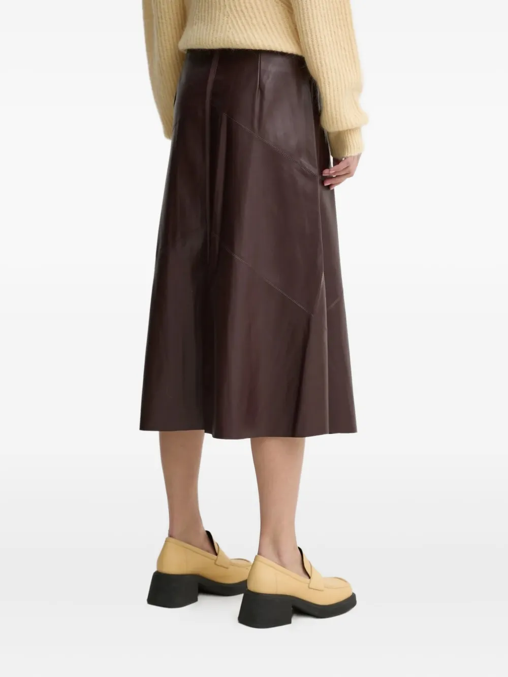 Bruuns Bazaar Panelled Midi Skirt In Brown