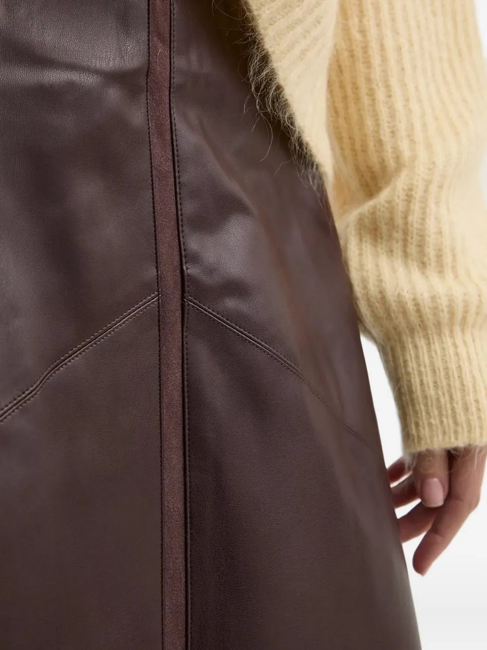 Bruuns Bazaar Panelled Midi Skirt In Brown