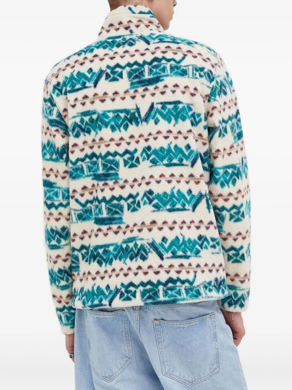 Billabong geometric-pattern fleece sweater - Wit