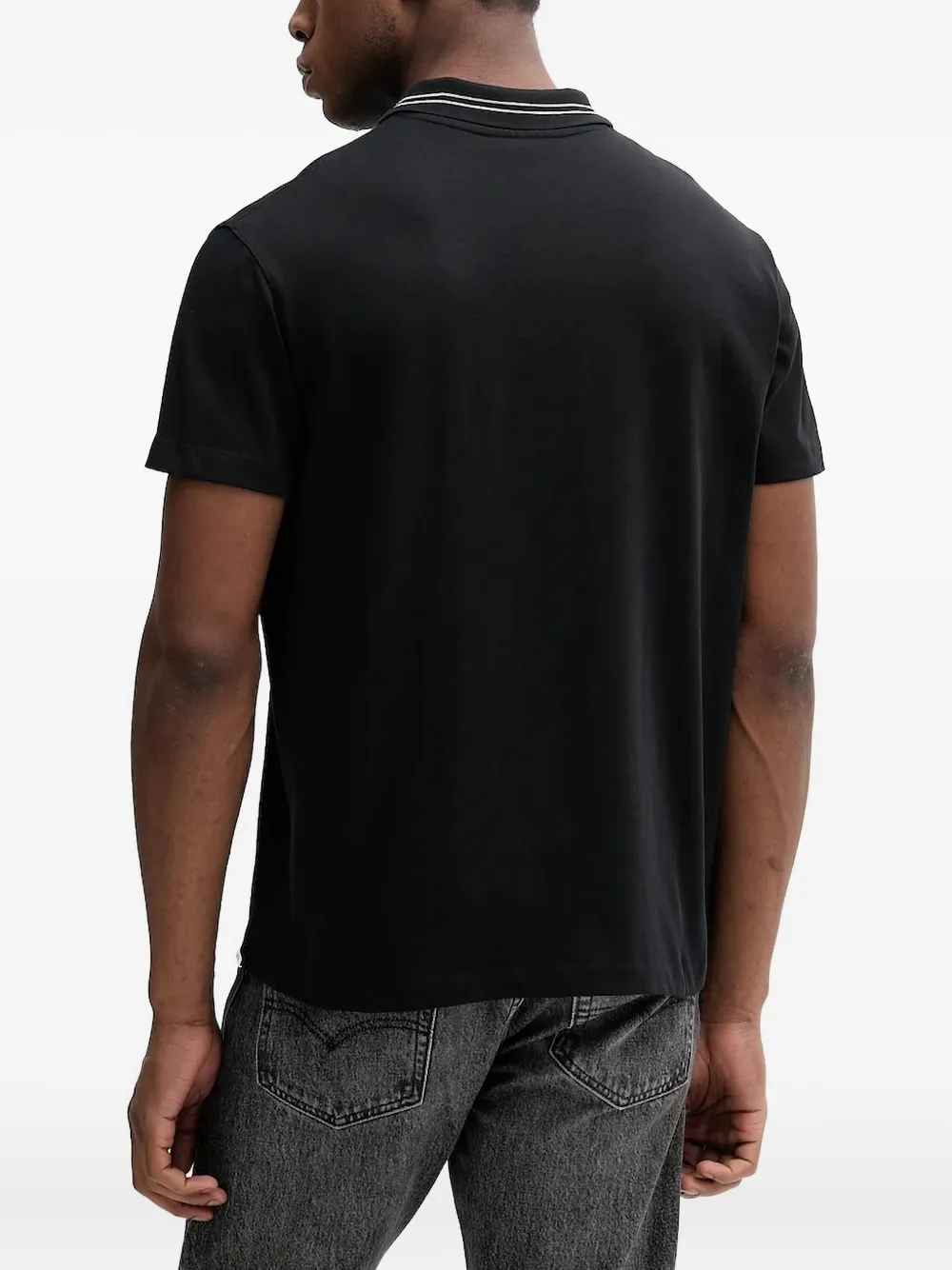 BALR. Poloshirt met gestreepte kraag - Zwart