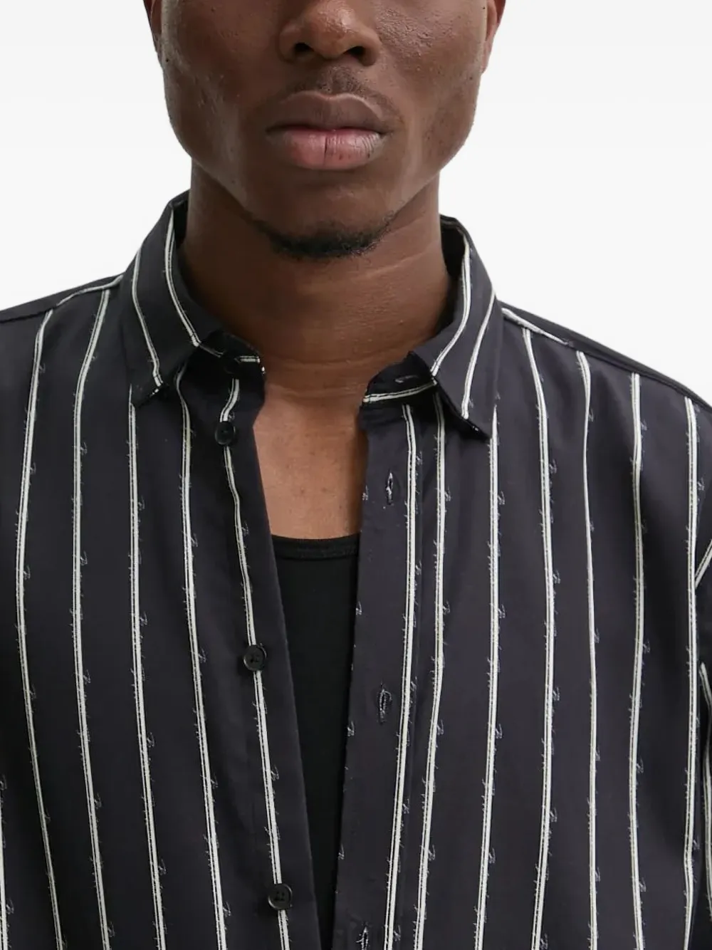 Bruuns Bazaar Striped Shirt In Black