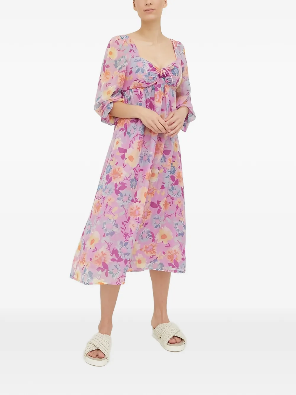 Billabong Abito midi Paradise Love Salty Blonde a fiori - Rosa