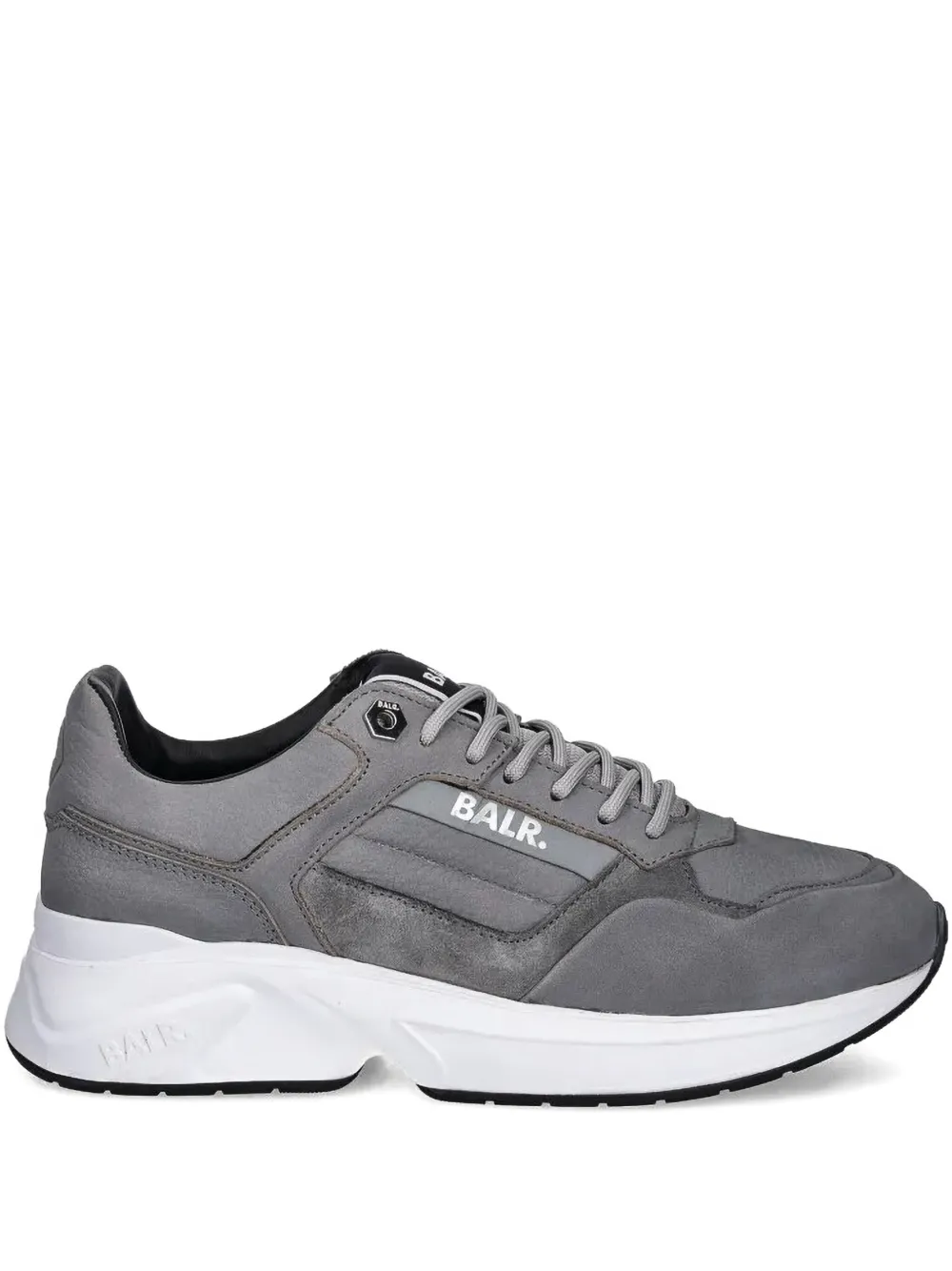 BALR. Brand Luxe leren sneakers met logodetail Grijs
