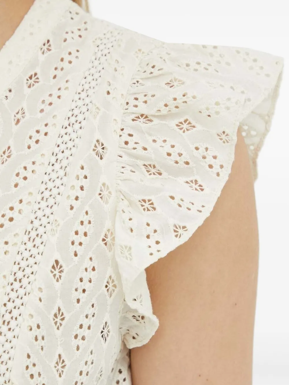 Bruuns Bazaar Blouse met ruches en ringlets Wit