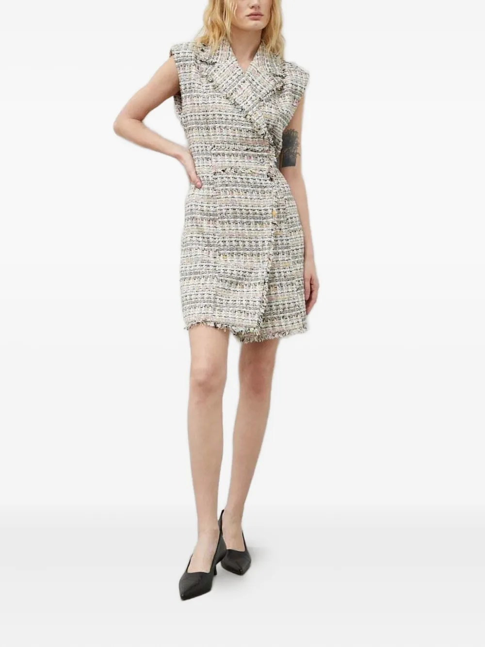 Bruuns Bazaar tweed sleeveless dress | Neutrals | Image 1