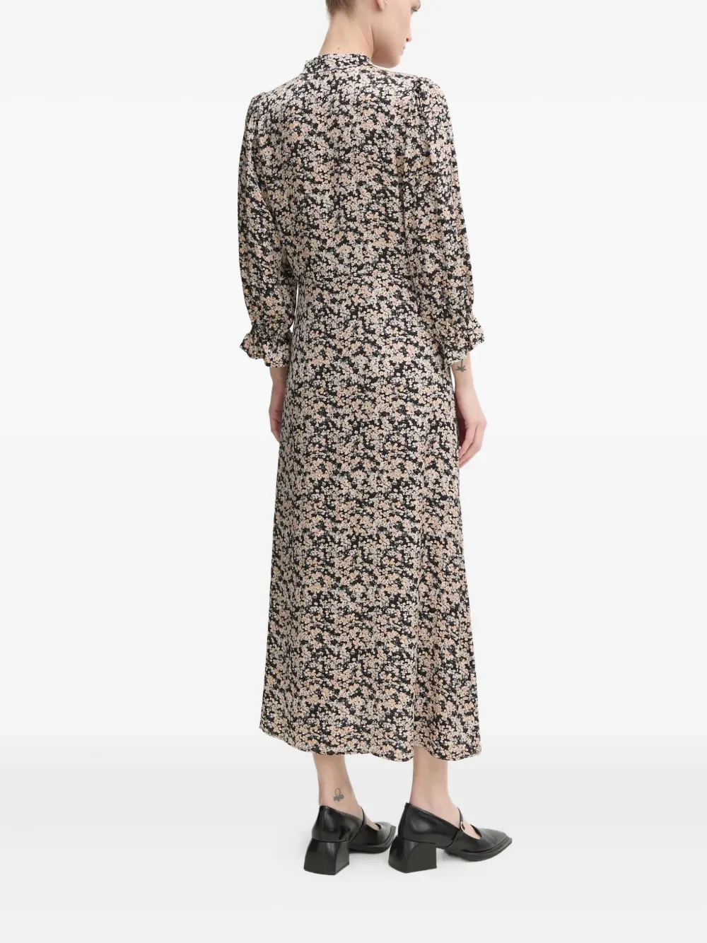 Bruuns Bazaar Floral-print Midi Dress In Brown