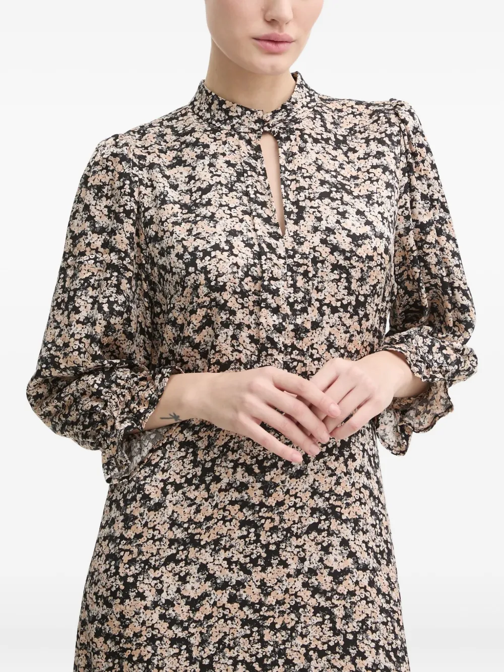 Bruuns Bazaar Floral-print Midi Dress In Brown