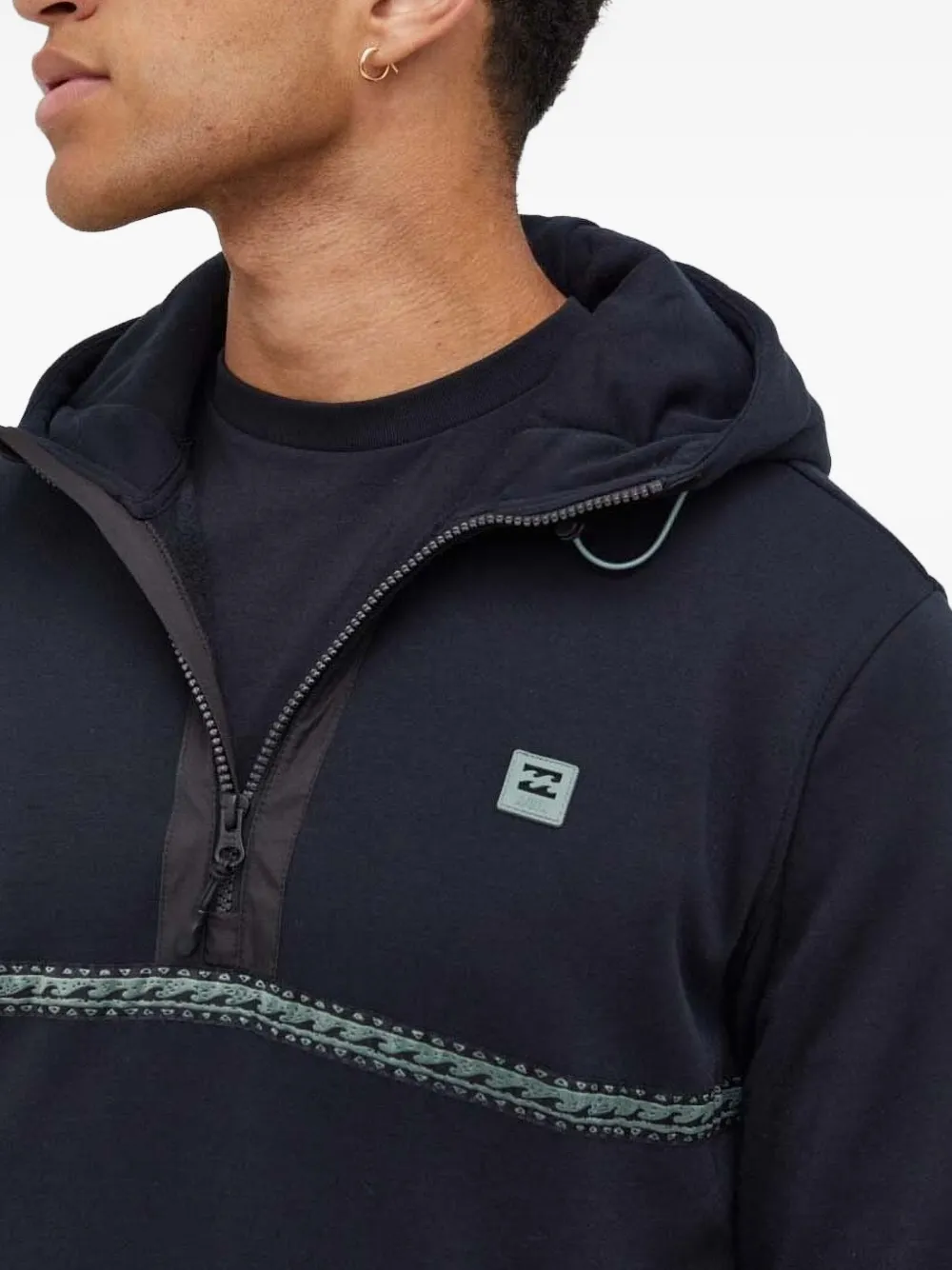 Billabong Trui met halve rits en banddetail Zwart