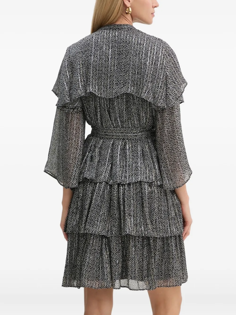 Bruuns Bazaar pleated ruffled mini dress - Zwart
