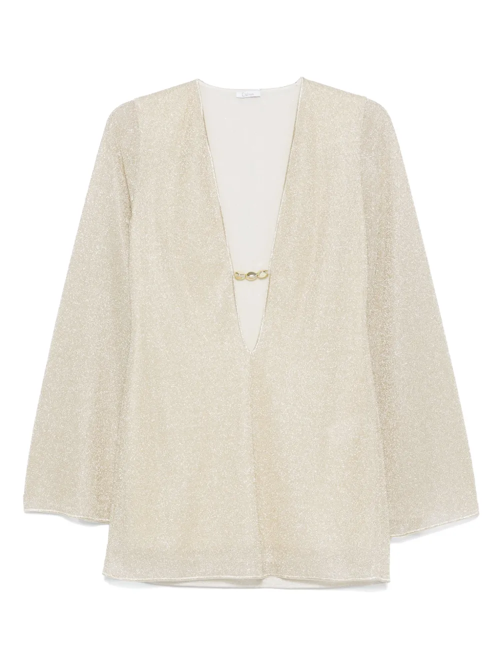 Oséree chain-embellished plunge-neck mini dress Goud