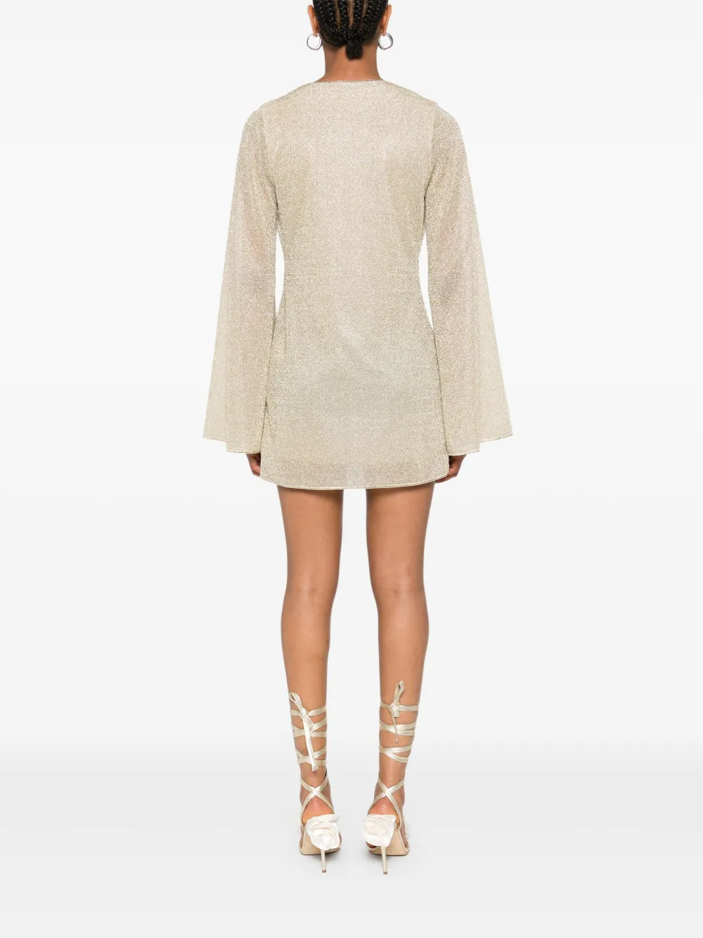 Oséree chain-embellished plunge-neck mini dress Goud