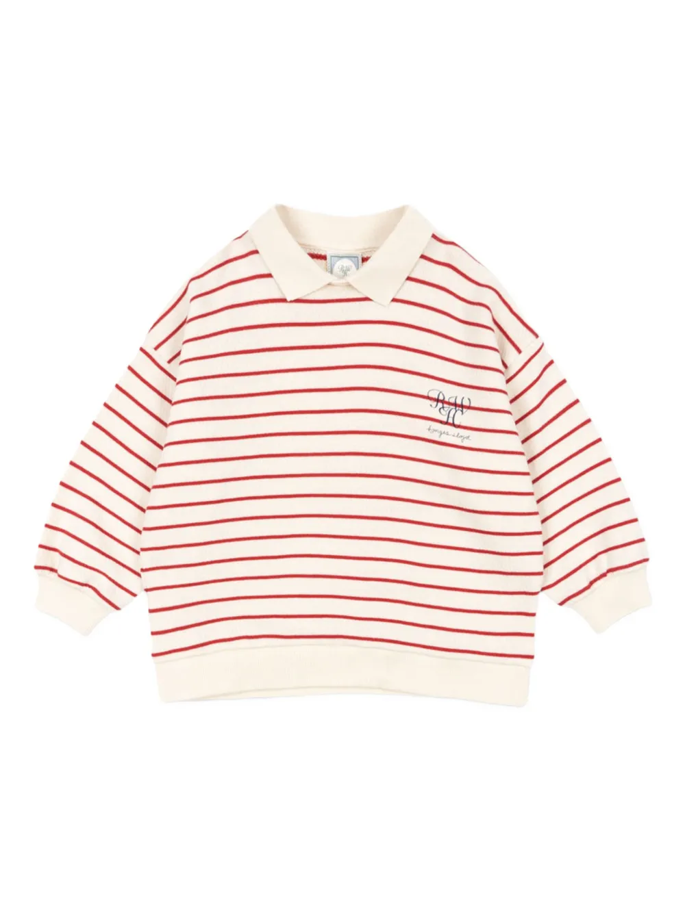 Konges Sløjd x RHW sweater met gestreepte polokraag Beige