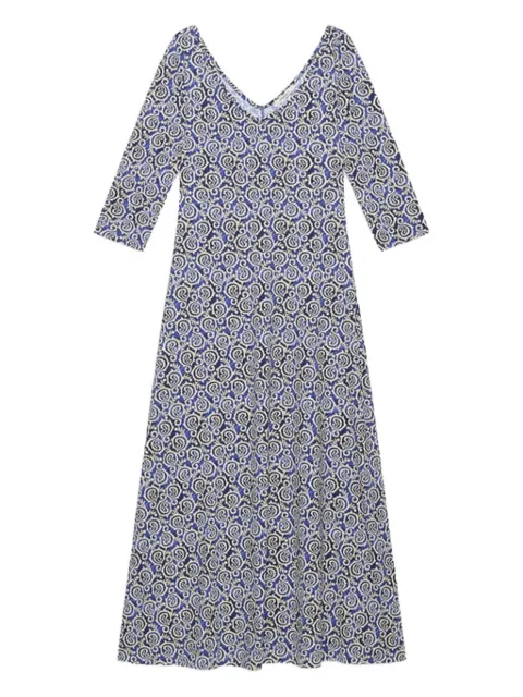 MALIPARMI vestido con mangas tres cuartos y estampado gráfico