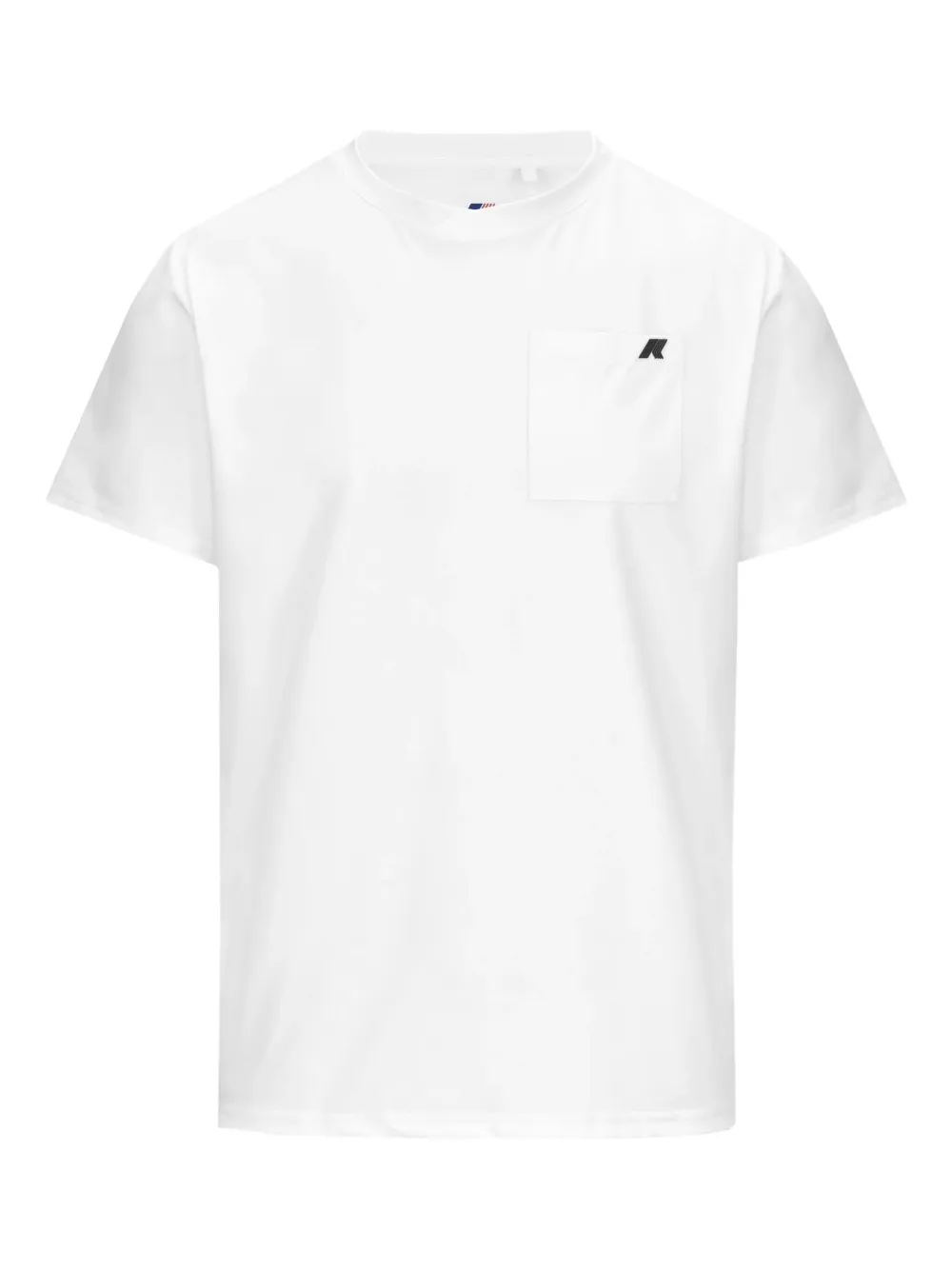 K-Way Katoenen T-shirt met logodetail en zak Wit