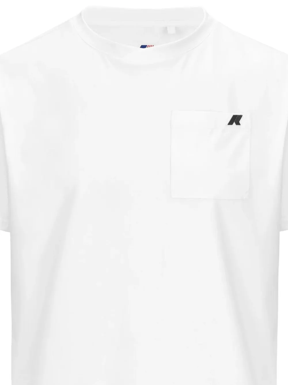 K-Way Katoenen T-shirt met logodetail en zak Wit