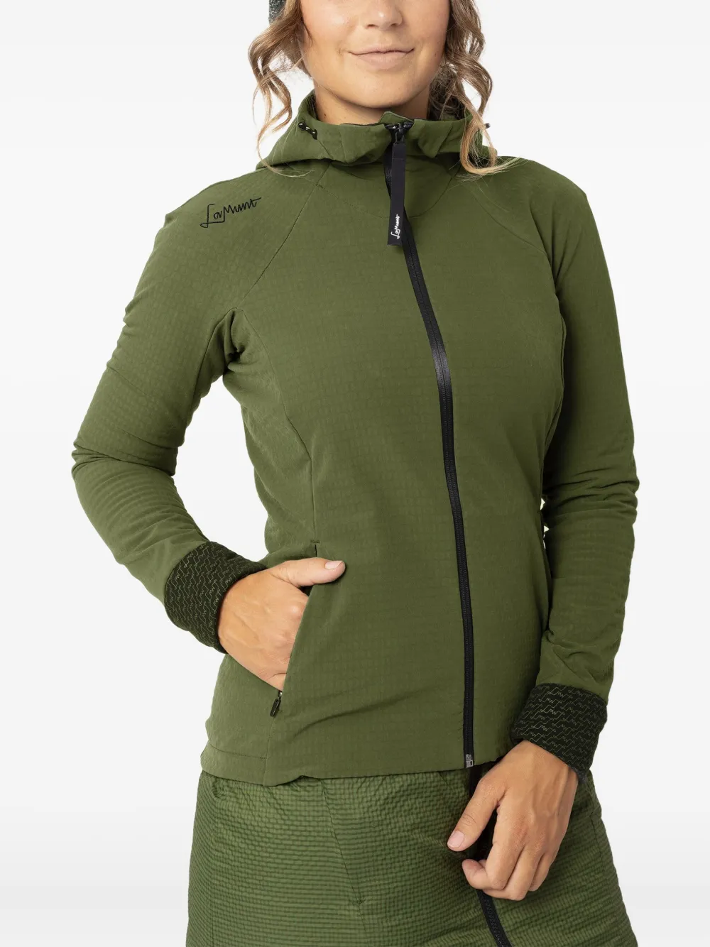 LAMUNT Paola fleece jack met capuchon Groen