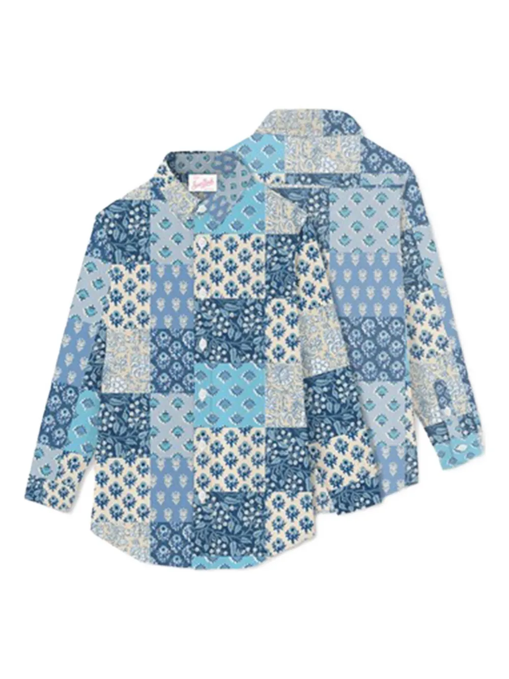 MC2 Saint Barth Brigitte patchwork floral shirt Blauw