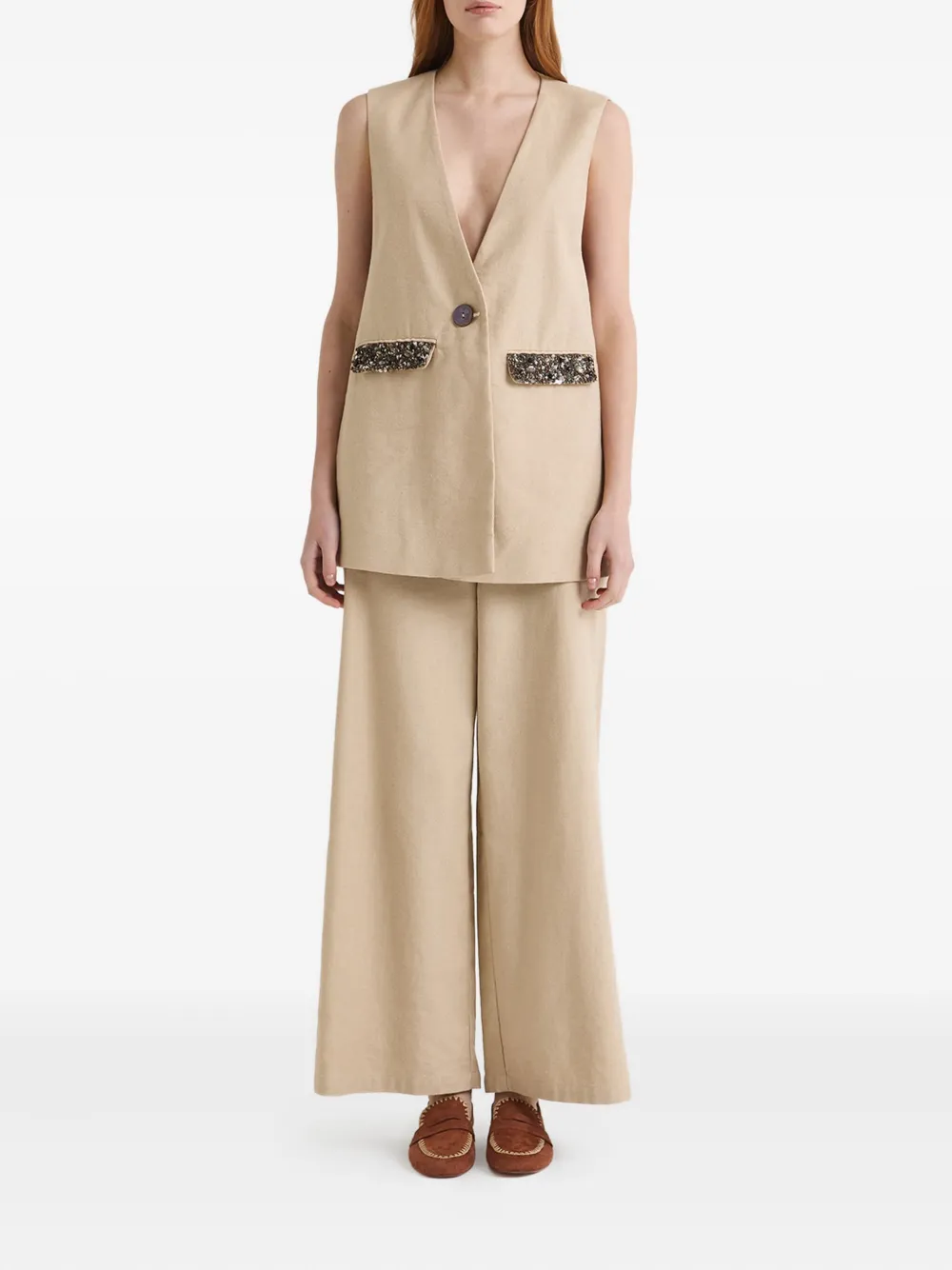 MALIPARMI sequin-embellished V-neck waistcoat | Waistcoats & Gilets | Image 2