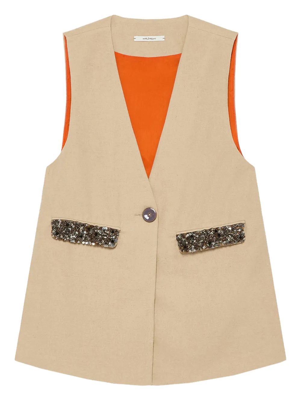 MALIPARMI sequin-embellished V-neck waistcoat | Neutrals | Image 1