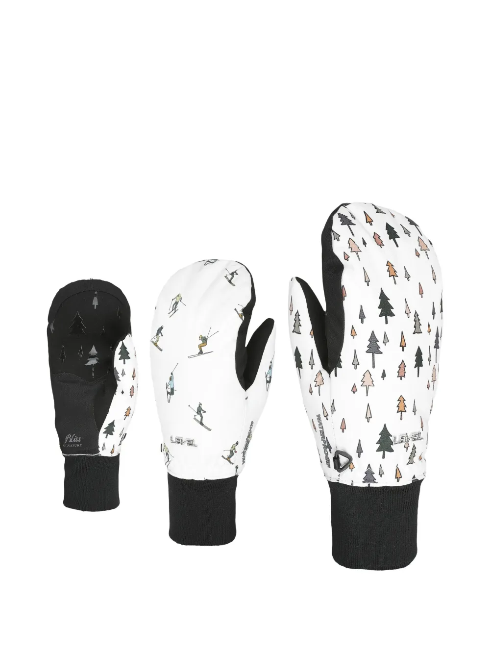 Level Handschoenen met grafische print Wit