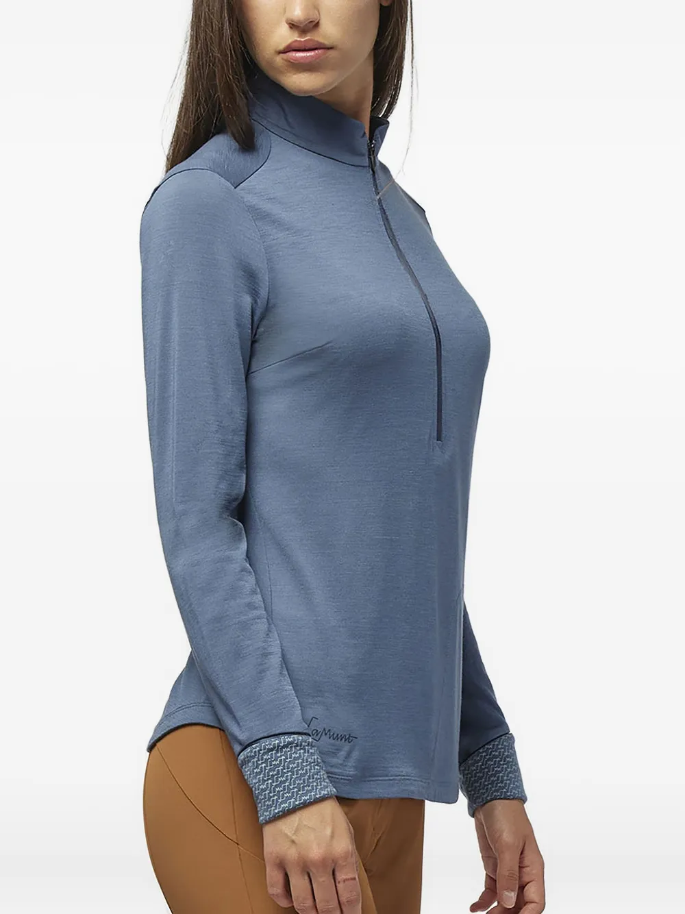 LAMUNT Alexandra sweater met hoge hals en rits Blauw
