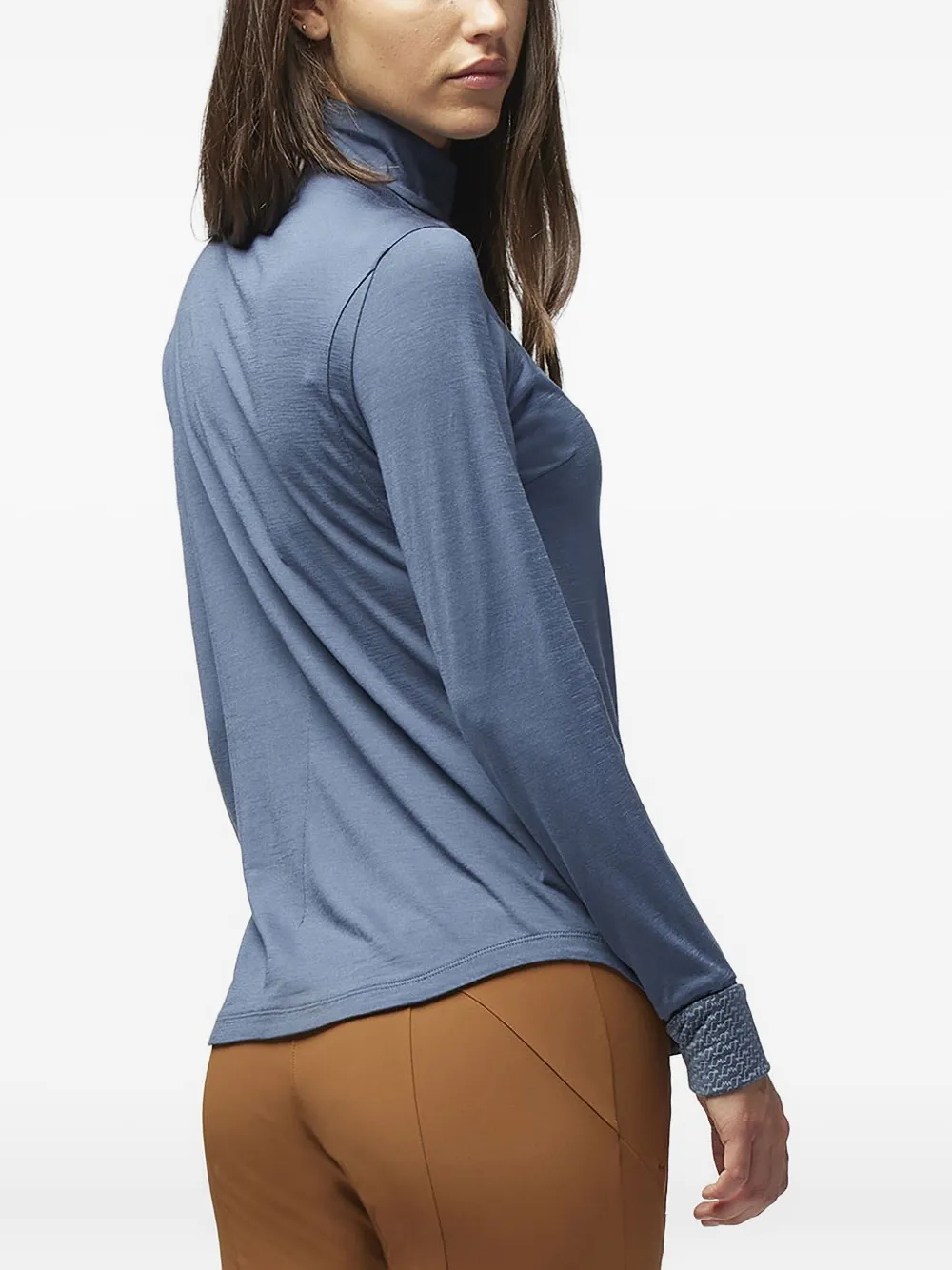 LAMUNT Alexandra sweater met hoge hals en rits Blauw