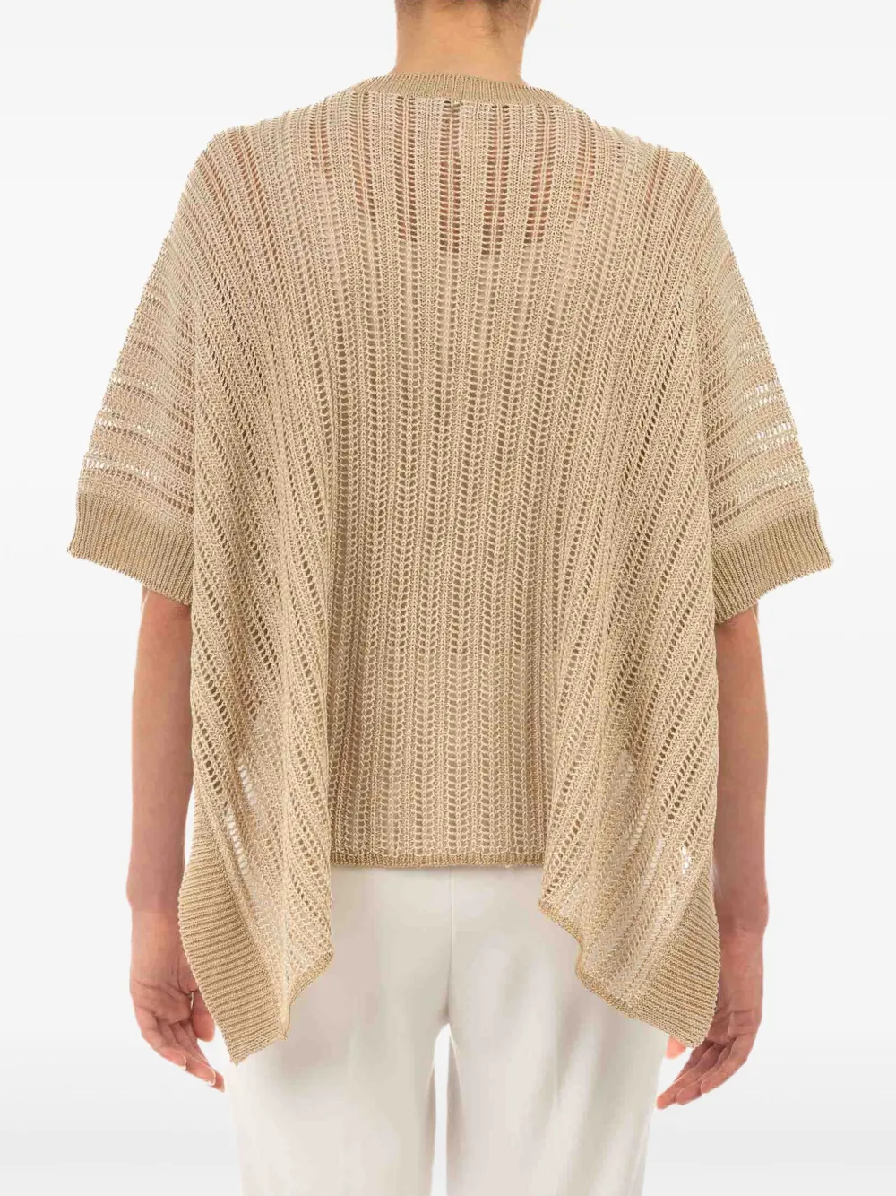 Le Tricot Perugia Opengebreide top Beige