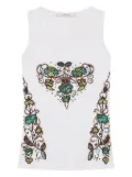 MALIPARMI embellished tank top - White