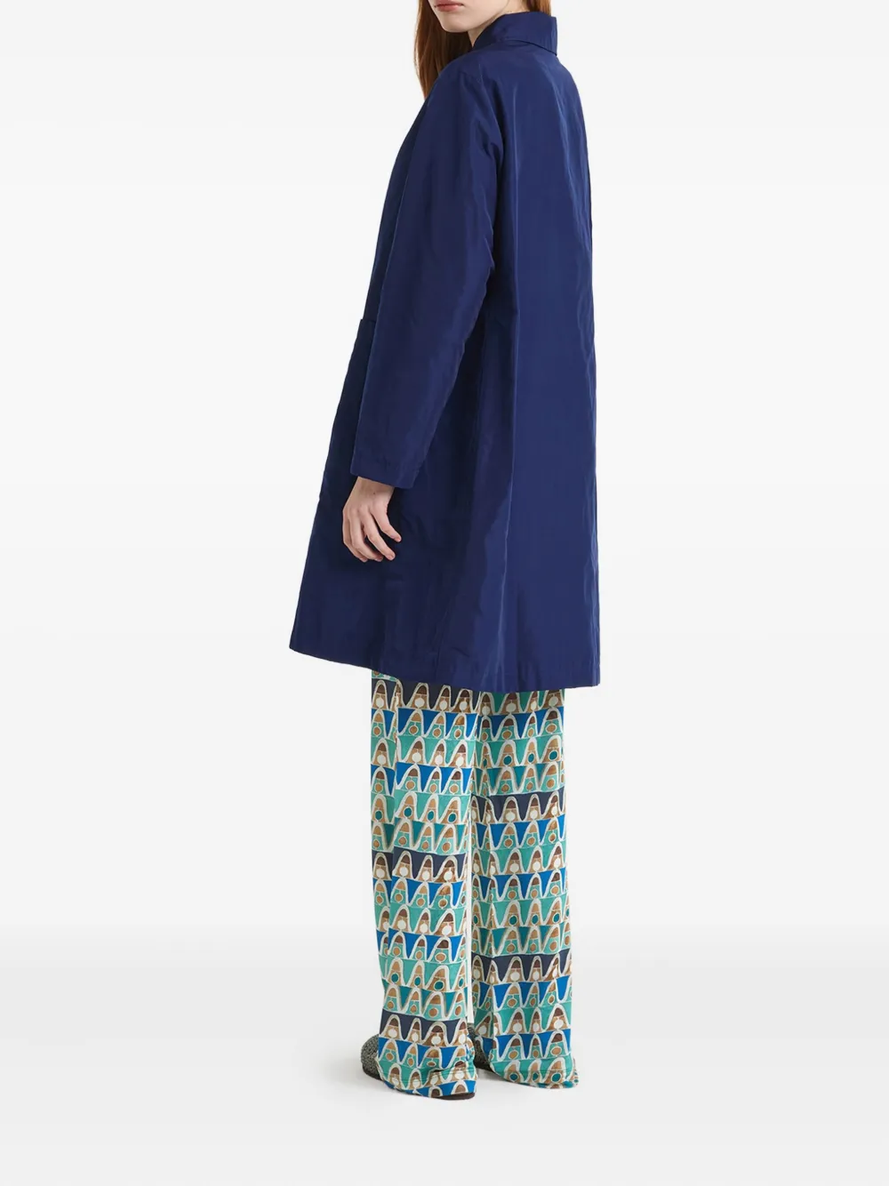 MALIPARMI Mantel met enkele rij knopen Blauw