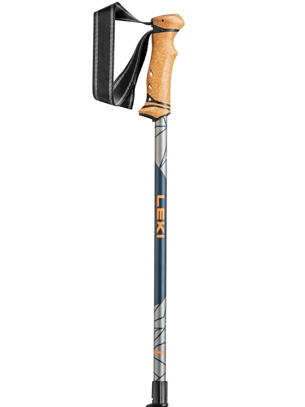 LEKI Legacy Lite wandelstok met kurken handgreep Blauw