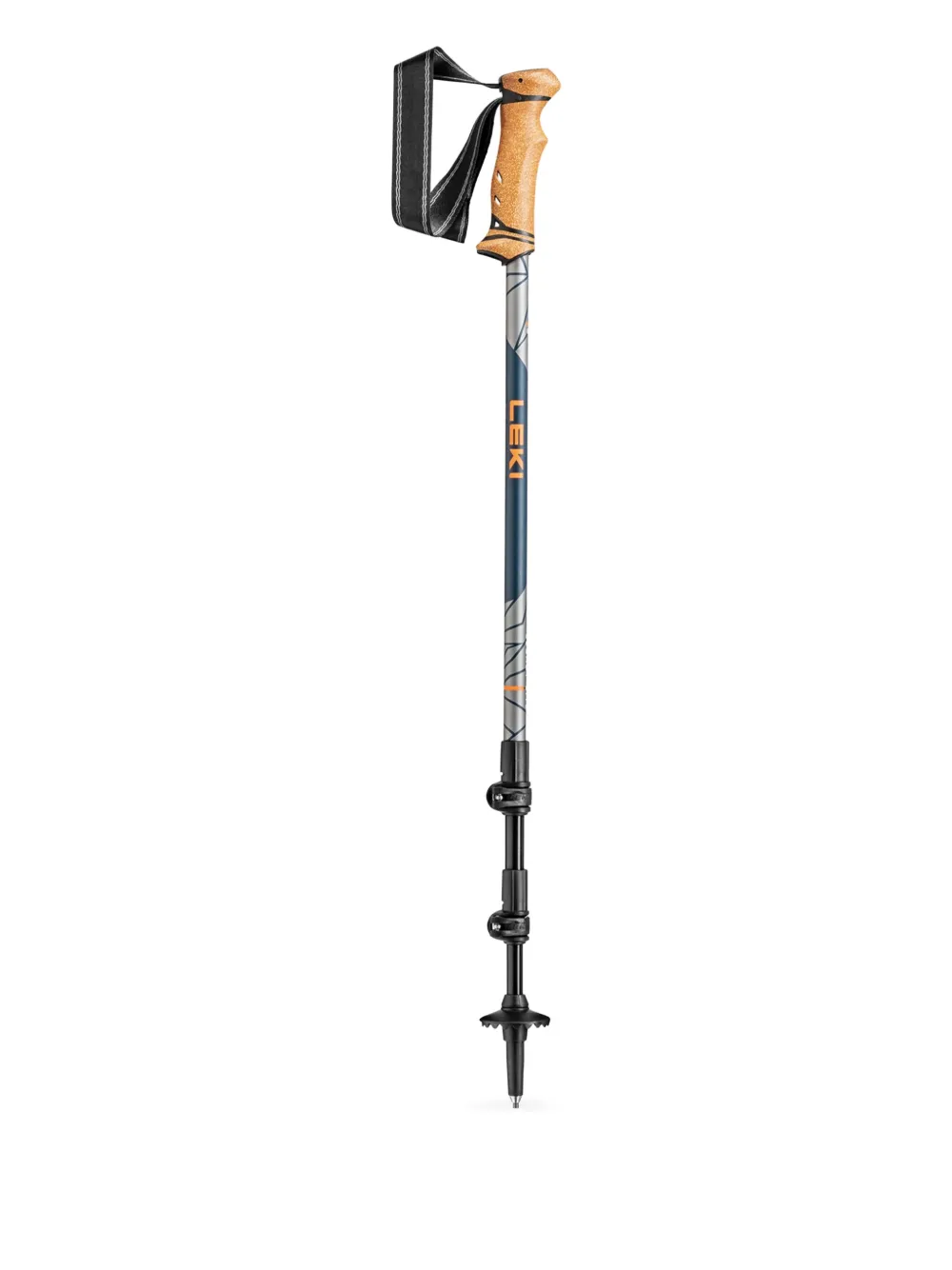 LEKI Legacy Lite wandelstok met kurken handgreep Blauw