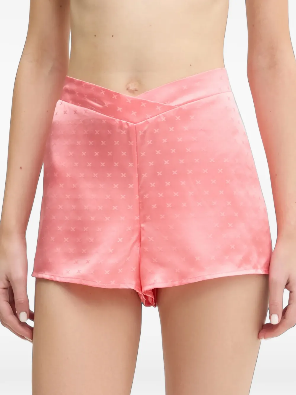 Chantelle Pyjama-Shorts mit Kreuzmuster - Rosa