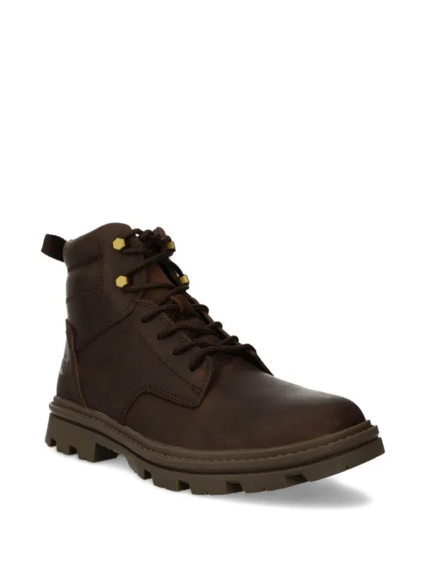 Caterpillar Leather Lace-Up Boots CAT Caterpillar Black Leather Work Boots 6 Inch Mens 7 Lace  main image 4