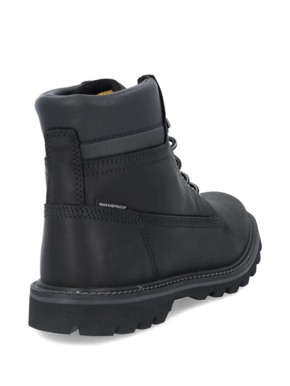 caterpillar lace-up leather hiking boots Black