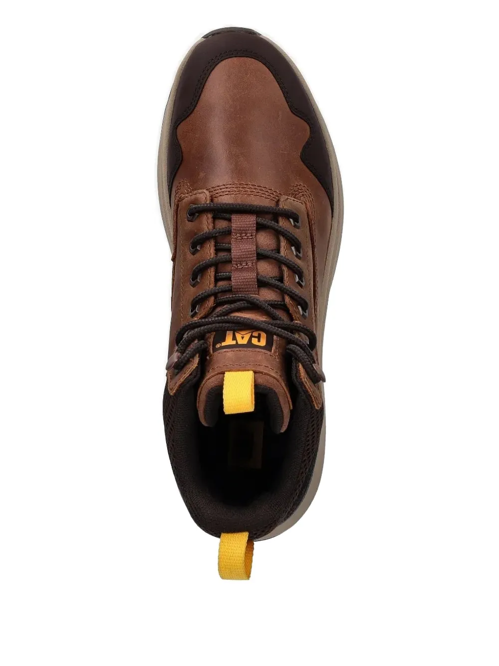 caterpillar leather lace-up hiking boots Brown