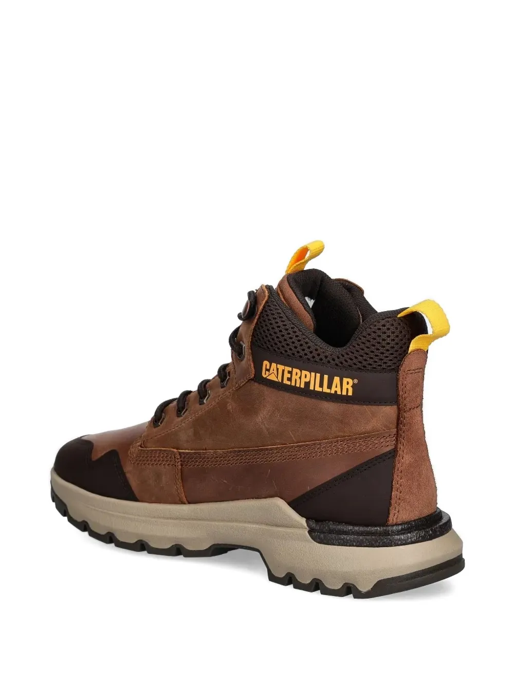 caterpillar leather lace-up hiking boots Brown