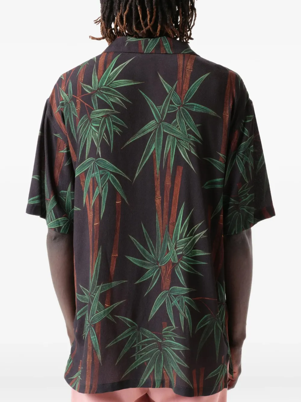 Endless Joy Overhemd met bamboe print Zwart