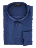 Emporio Armani textured button-up shirt - Blue