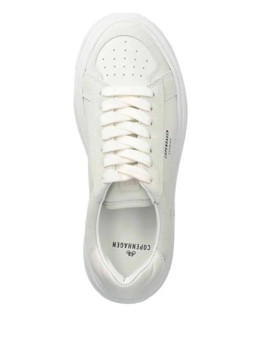 Copenhagen platform leather suede trainers White