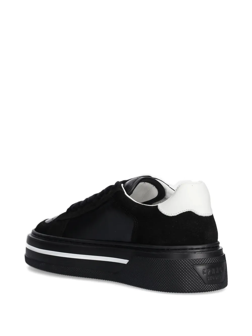 Copenhagen Leren sneakers met plateauzool Zwart