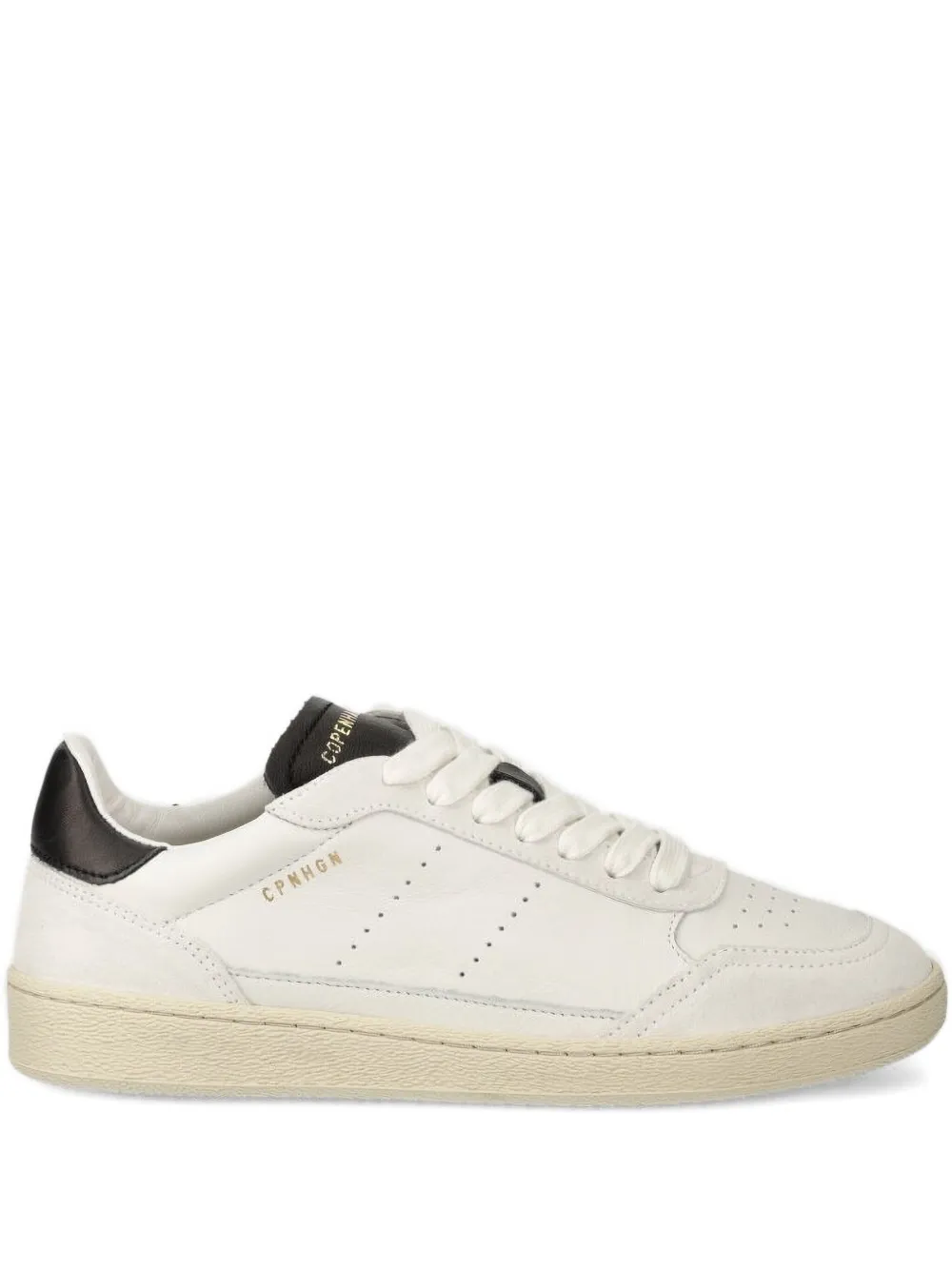 Copenhagen leather panelled lace-up sneakers White