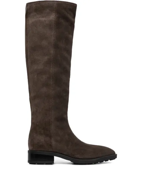 Copenhagen suede pointed-toe knee-high boots