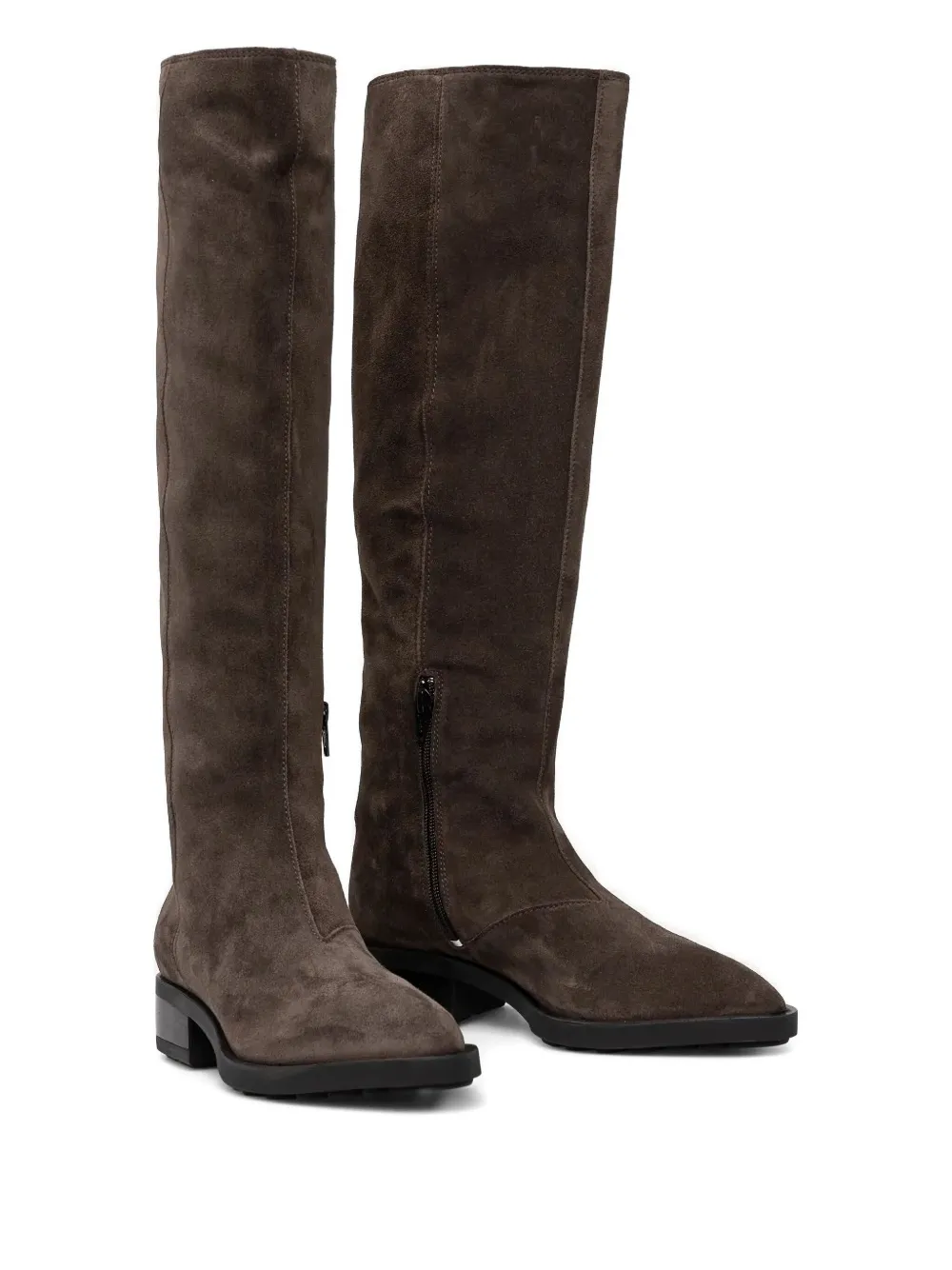Copenhagen Suede Pointed-toe Knee-high Boots In Brown