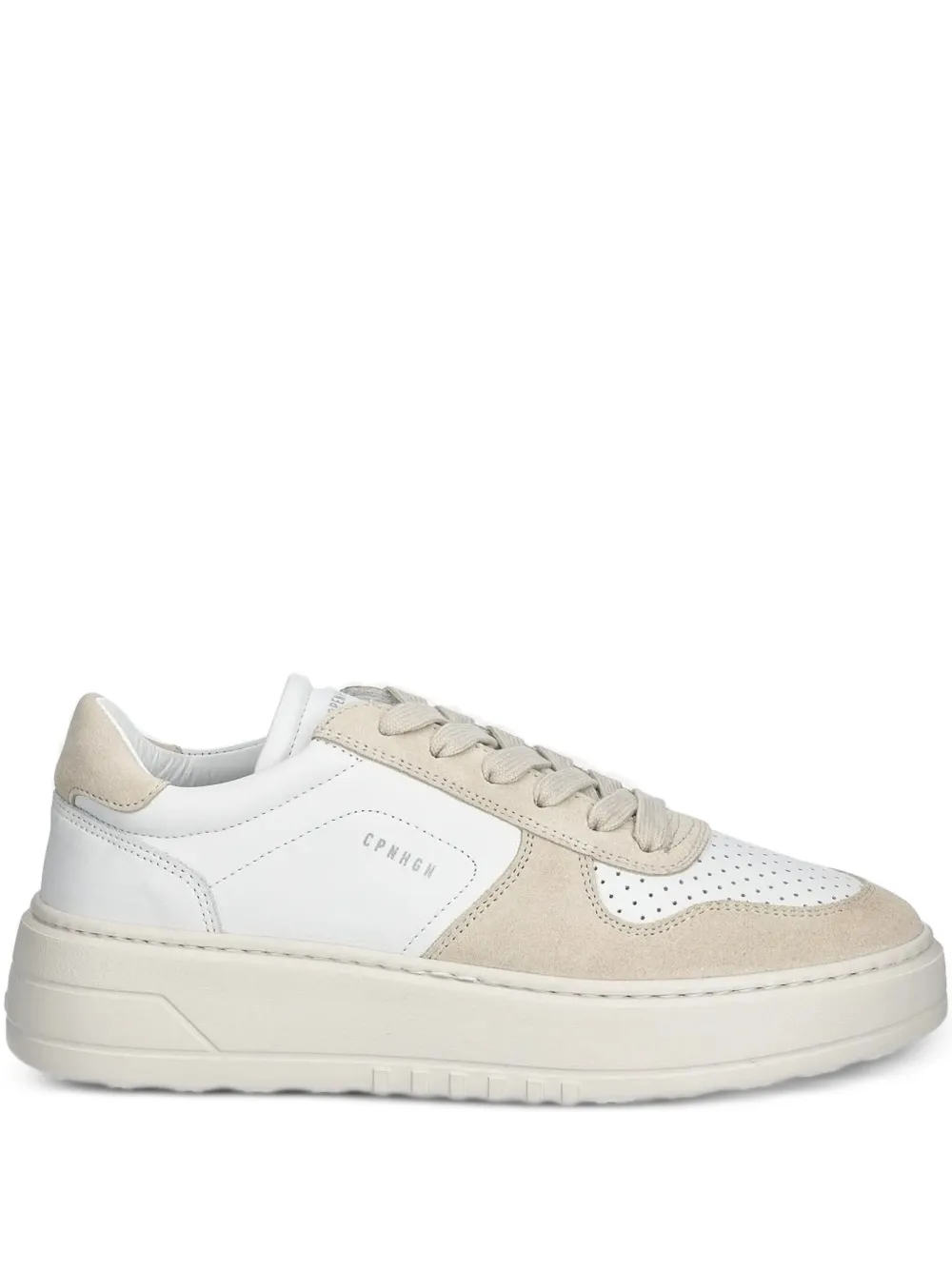 Copenhagen perforated suede leather sneakers Neutrals