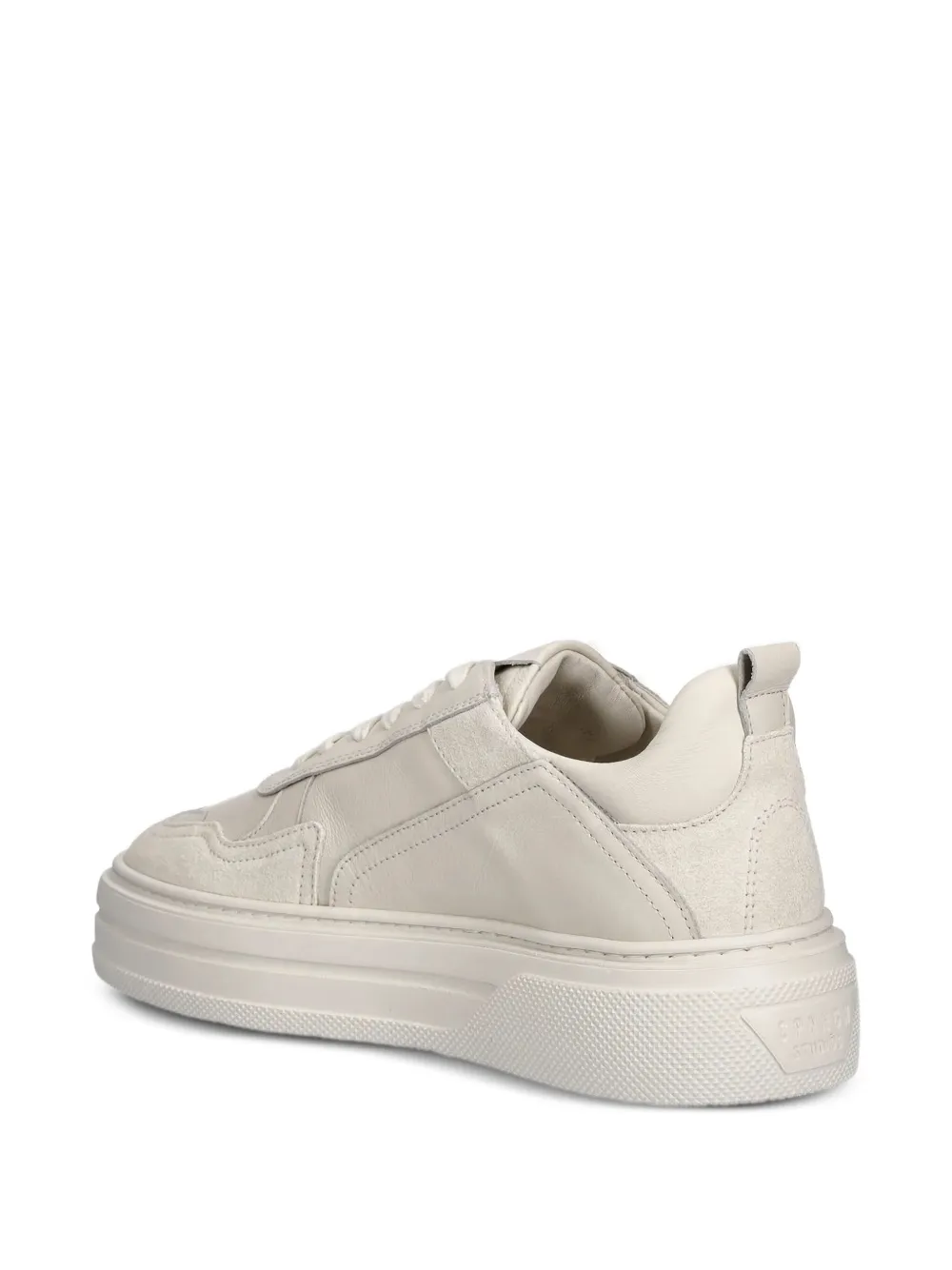 Copenhagen Sneakers met plateauzool en leren vlakken Beige